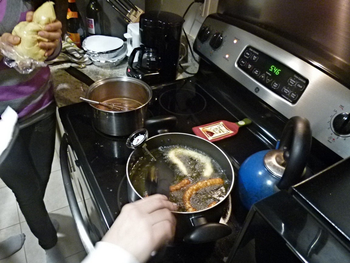 Frying churros