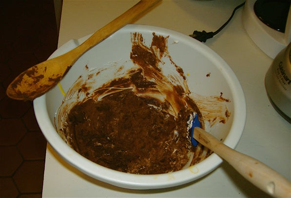 Chocolate mixture with whipped cream